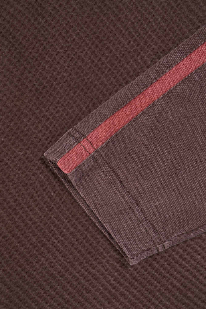 Candice - Racer Long Sleeve Tee - Brown