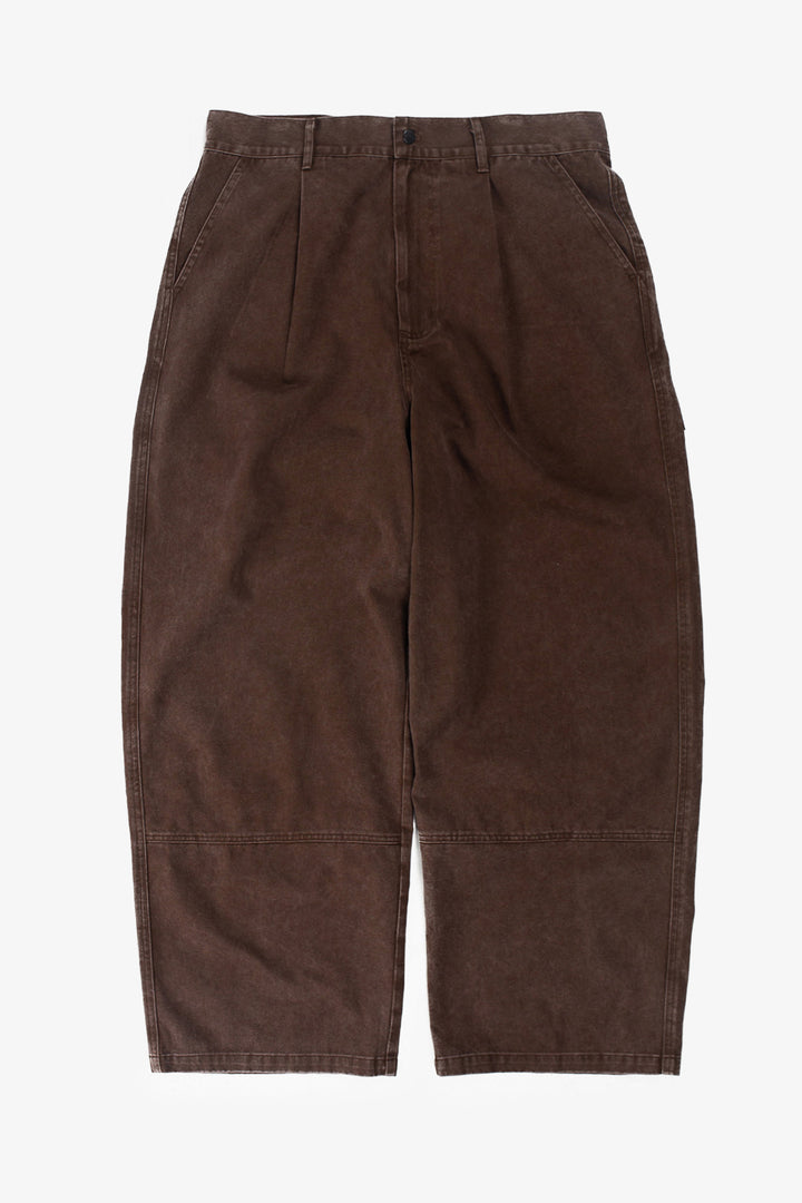 Candice - Earth Washed Pleated Pants - Brown