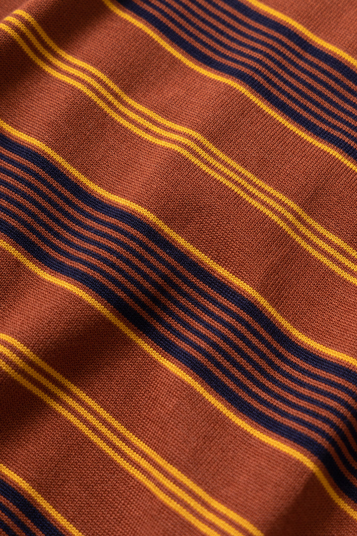 Okonkwo MFG - 50's Knitted Striped Shirt - Brown