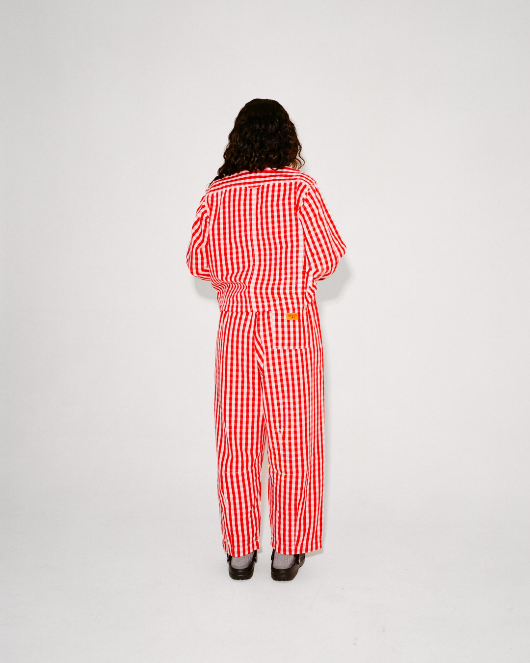 Service Works - Women's Cropped Work Jacket - Red Gingham
