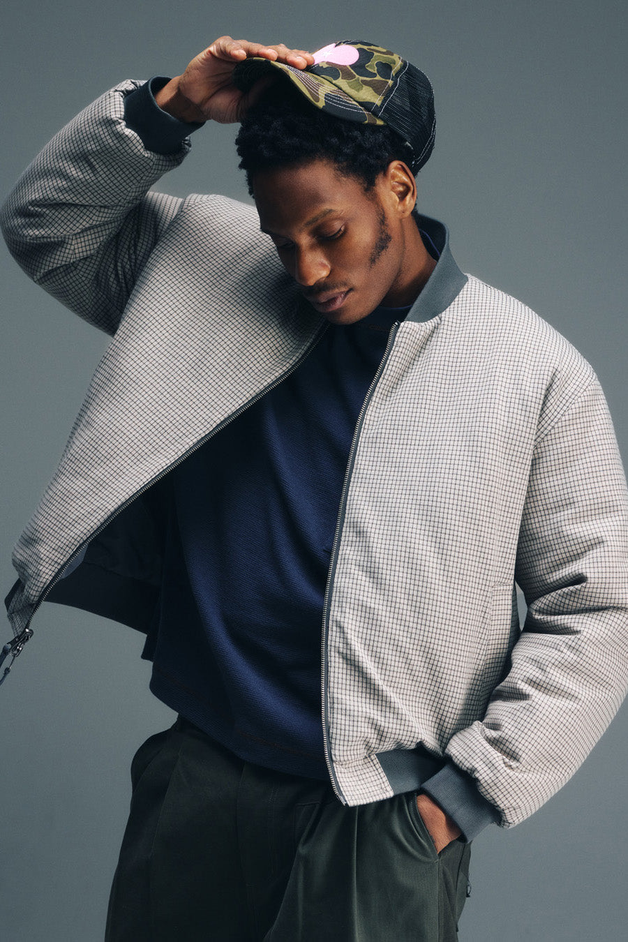 Candice - Miner Reversible Bomber - Slate/Stone