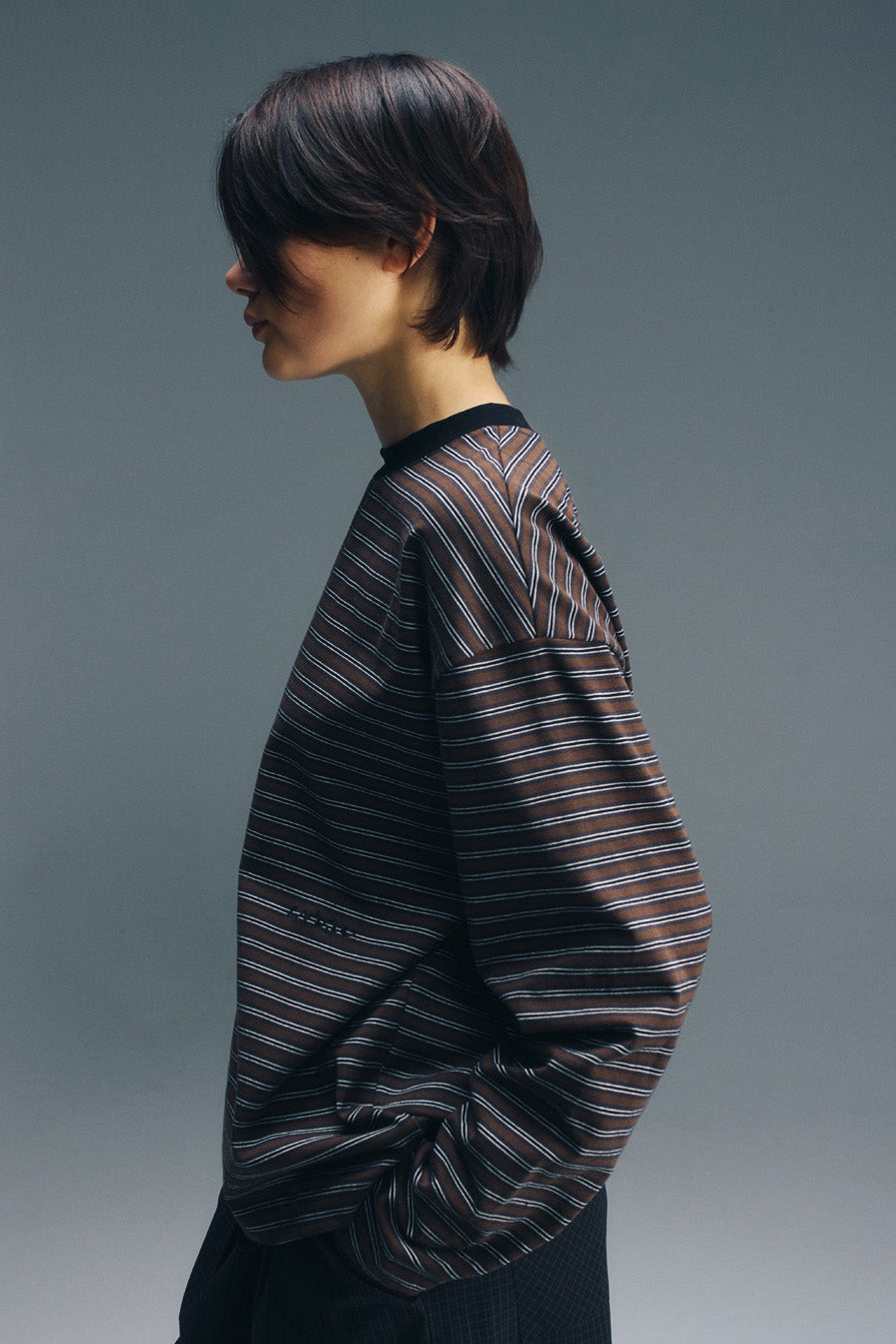 Candice - Kerferd Striped LS Tee - Brown