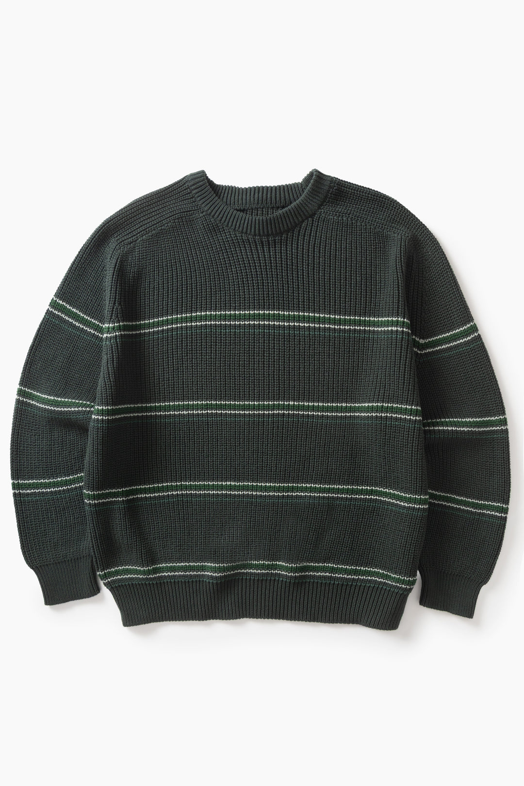 Blacksmith - Stripe Knit Crew - Forest