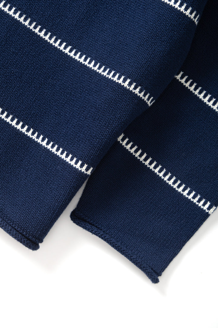 Blacksmith - Stripe Fishing Sweater - Navy