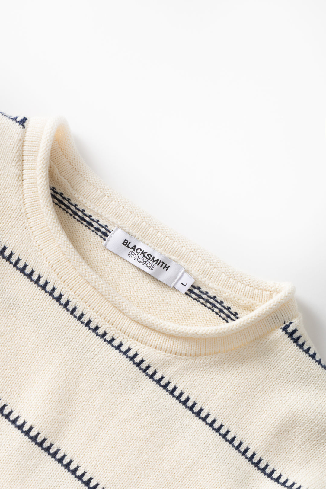 Blacksmith - Stripe Fishing Sweater - Off-White