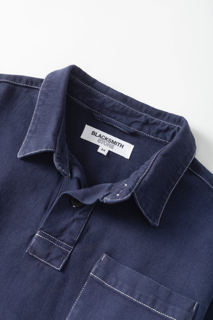 Blacksmith - Twill Two Button Popover - Navy