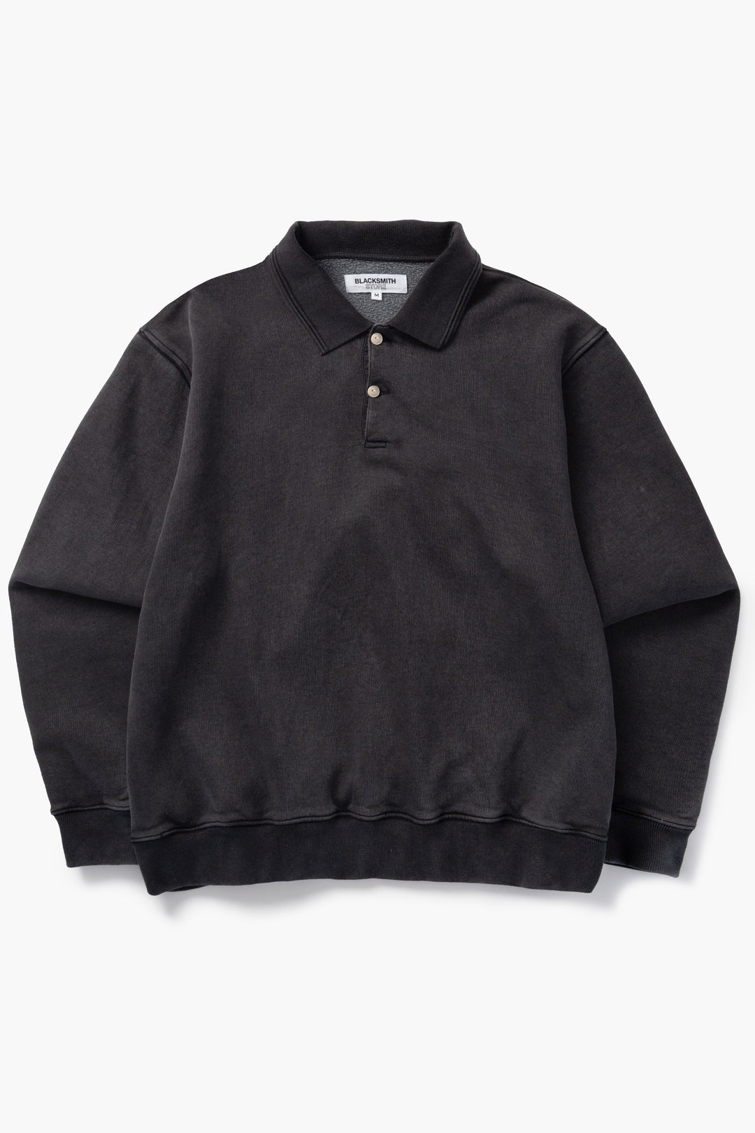 Blacksmith - Two Button Washed Rugby - Black
