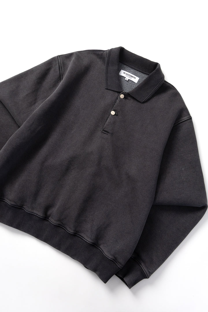 Blacksmith - Two Button Washed Rugby - Black