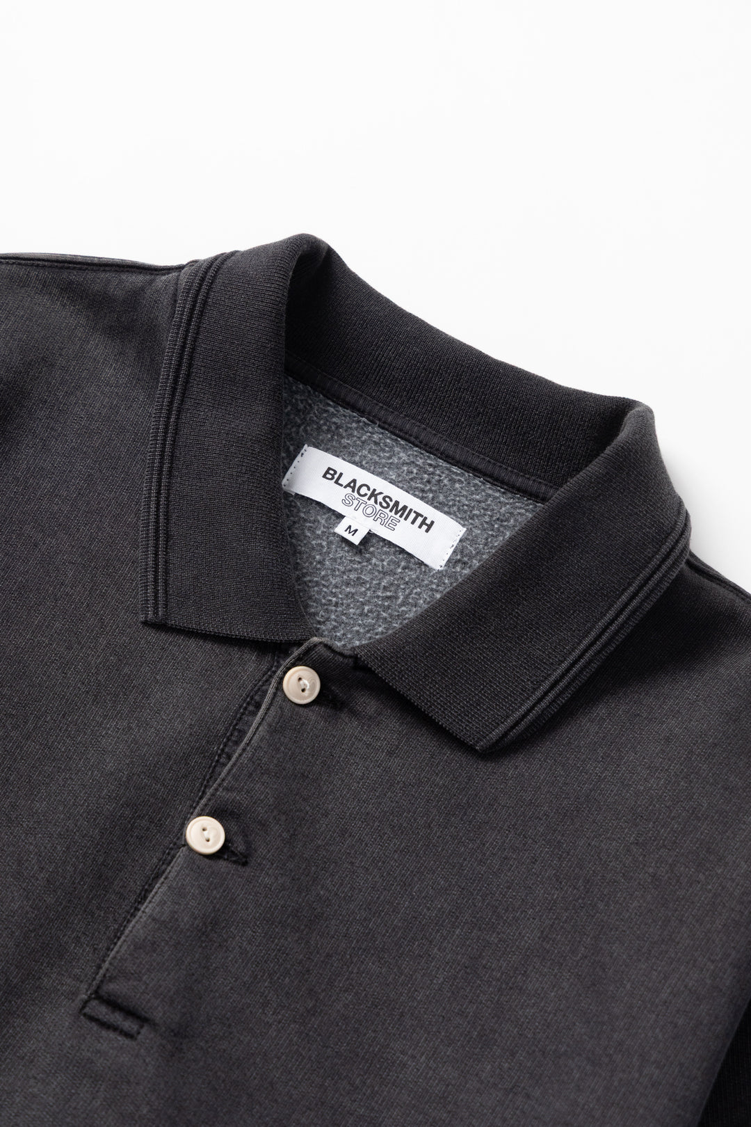 Blacksmith - Two Button Washed Rugby - Black
