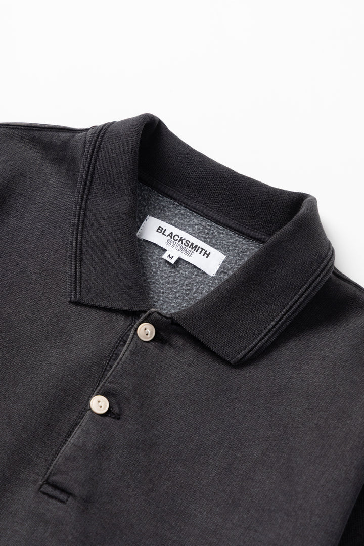 Blacksmith - Two Button Washed Rugby - Black
