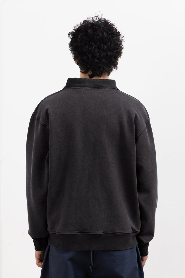 Blacksmith - Two Button Washed Rugby - Black