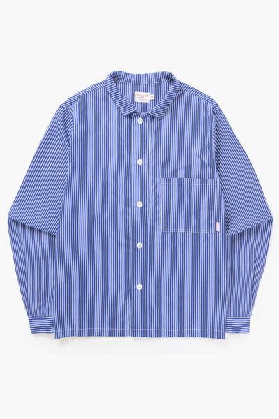 Blacksmith - 'Boxford' Utility Shirt - Thick Blue Stripe