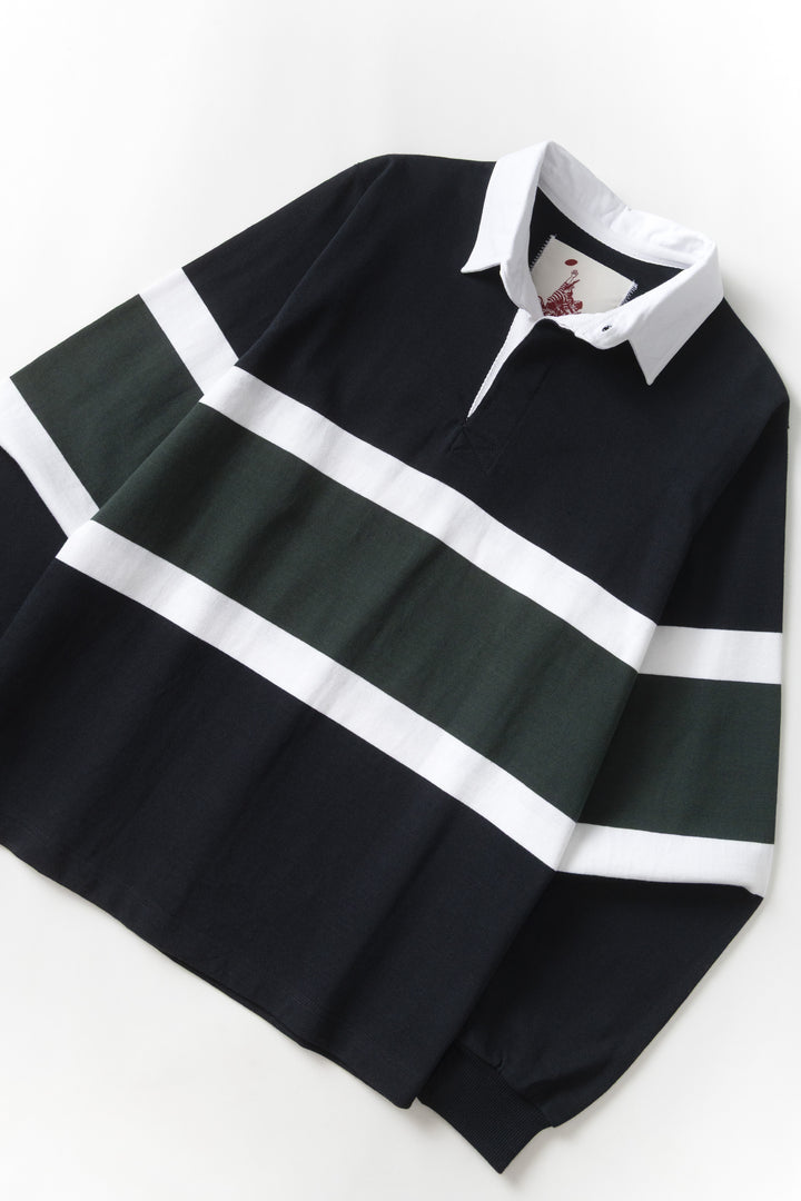 Opensider - Classic Rugby Shirt - Black Tri-Stripe