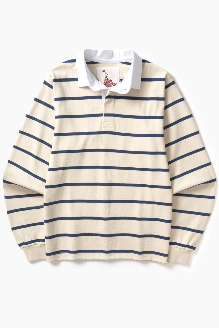 Opensider - Classic Rugby Shirt - Off White Multi-Stripe