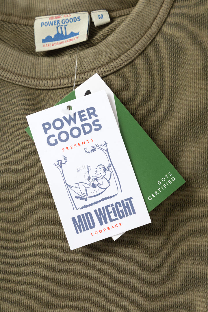 Power Goods - Loopback Crewneck - Olive