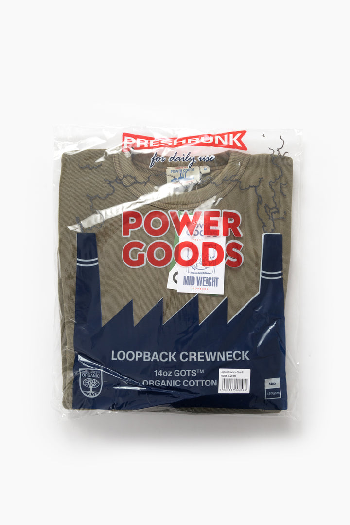 Power Goods - Loopback Crewneck - Olive