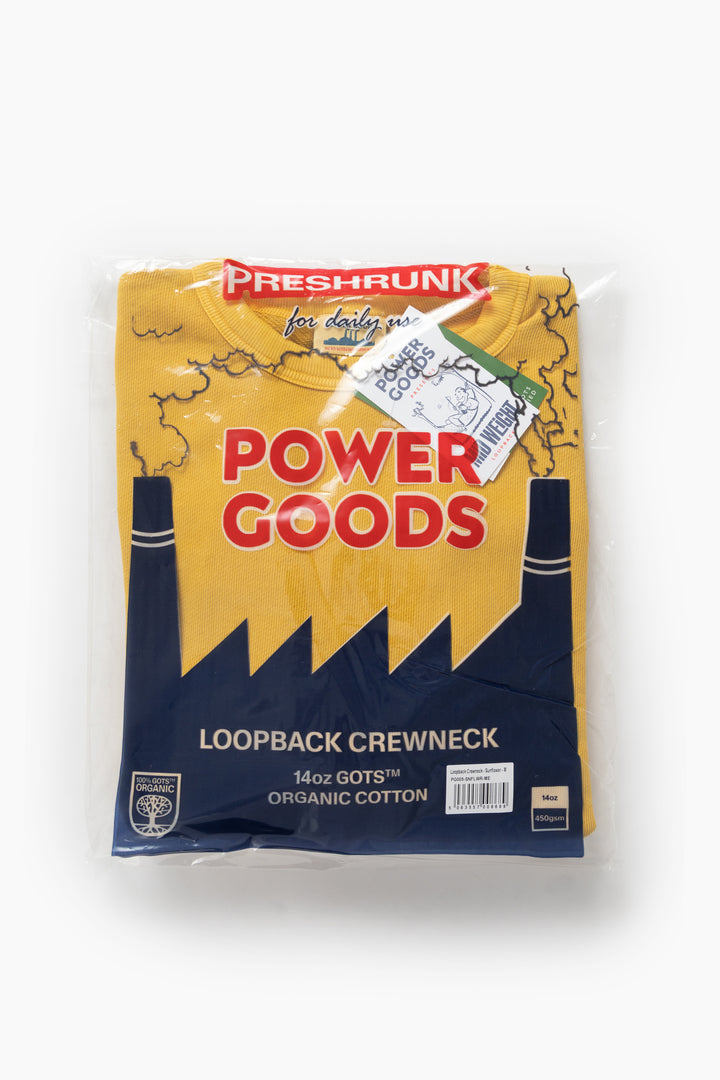 Power Goods - Loopback Crewneck - Sunflower