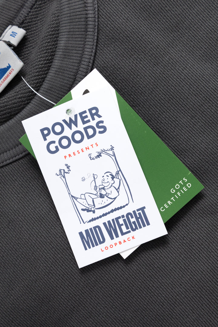 Power Goods - Loopback Crewneck - Washed Black