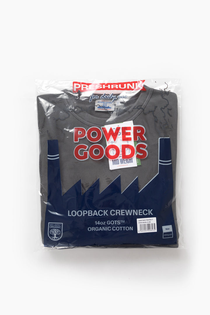 Power Goods - Loopback Crewneck - Washed Black