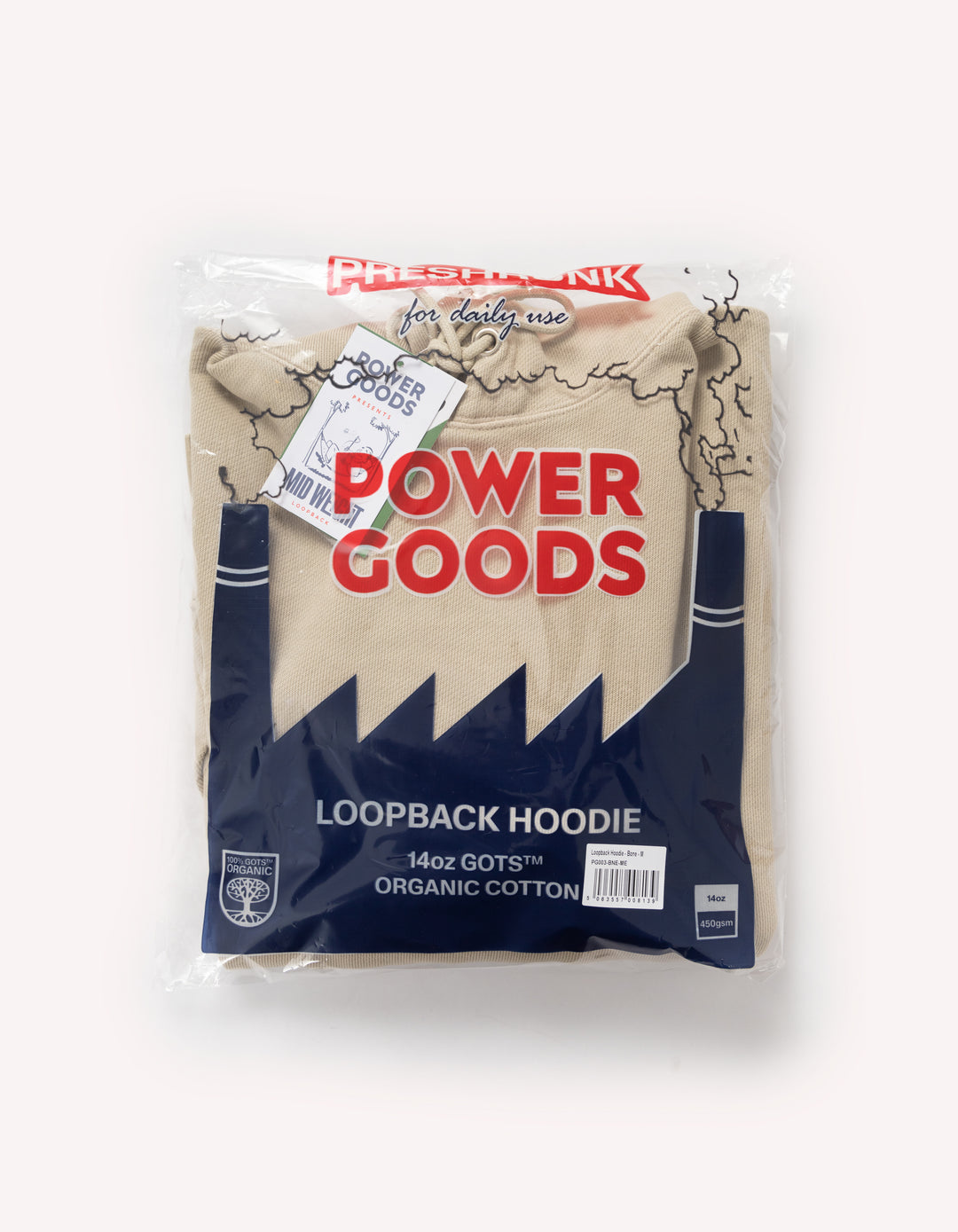 Power Goods - Loopback Hoodie - Bone