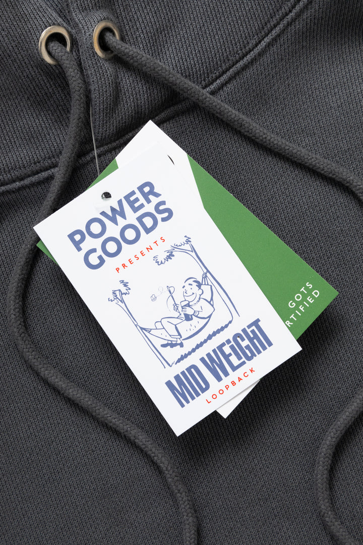 Power Goods - Loopback Hoodie - Washed Black