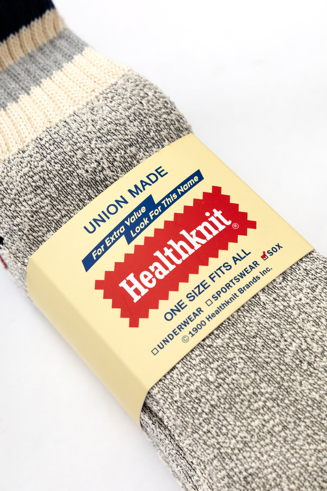 Healthknit - 3 Pack Crew Socks - Grey Multi Stripe