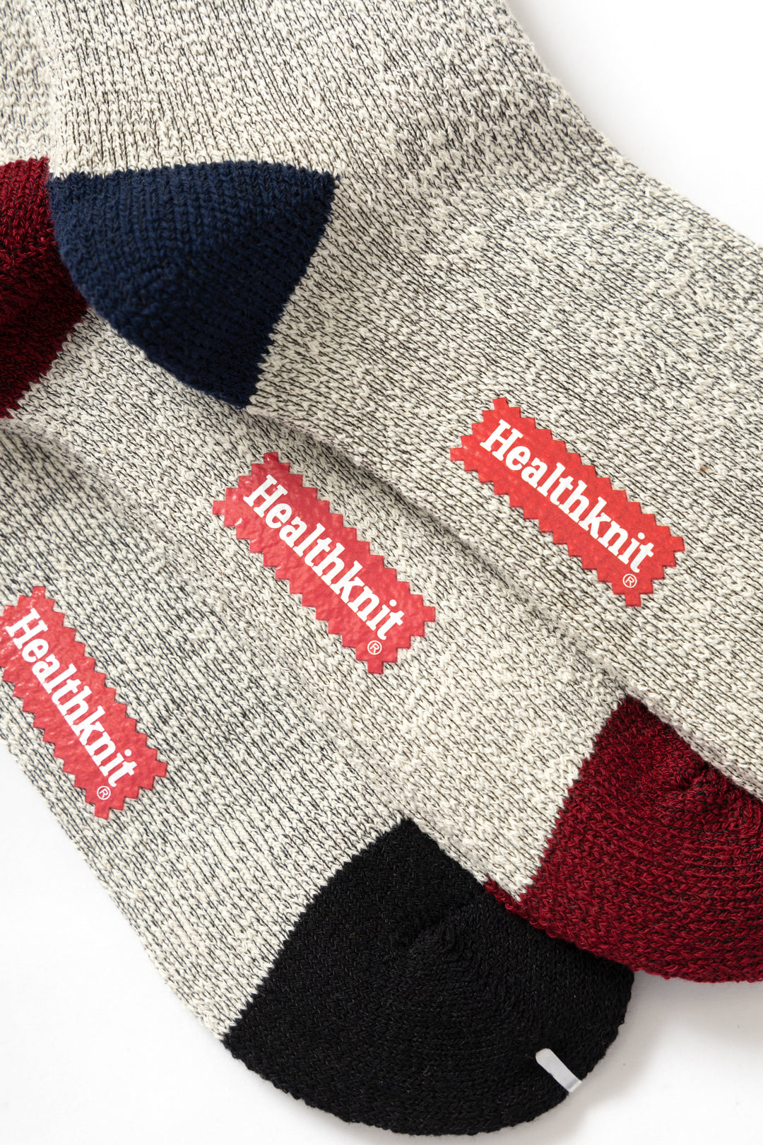 Healthknit - 3 Pack Crew Socks - Grey Multi Stripe