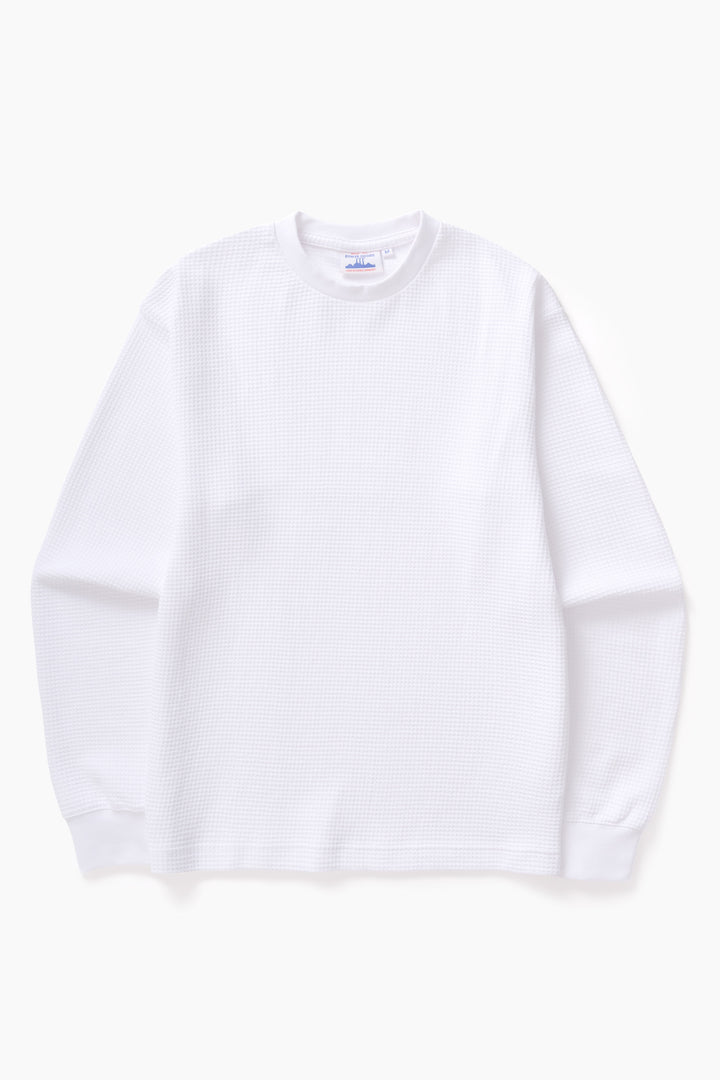 Power Goods - Thermal Waffle Long Sleeve Tee - White