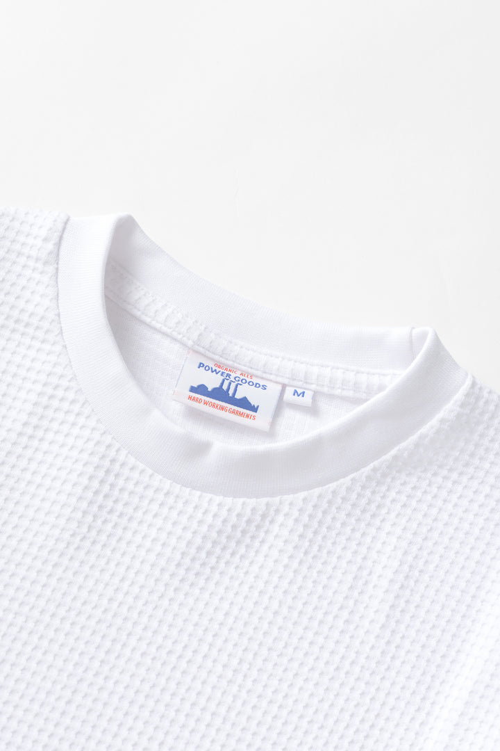 Power Goods - Thermal Waffle Long Sleeve Tee - White