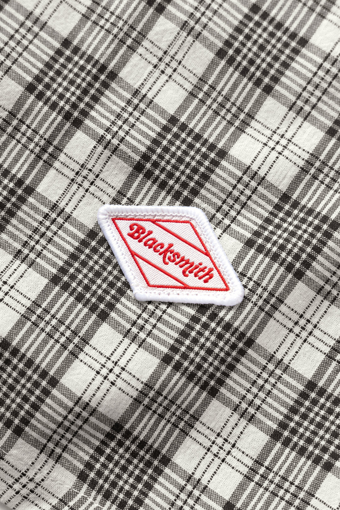 Blacksmith - Short Sleeved Popover Shirt - Black Plaid
