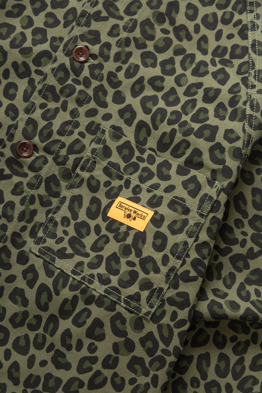 Service Works - Patterned Front Of House Jacket - Green Leopard