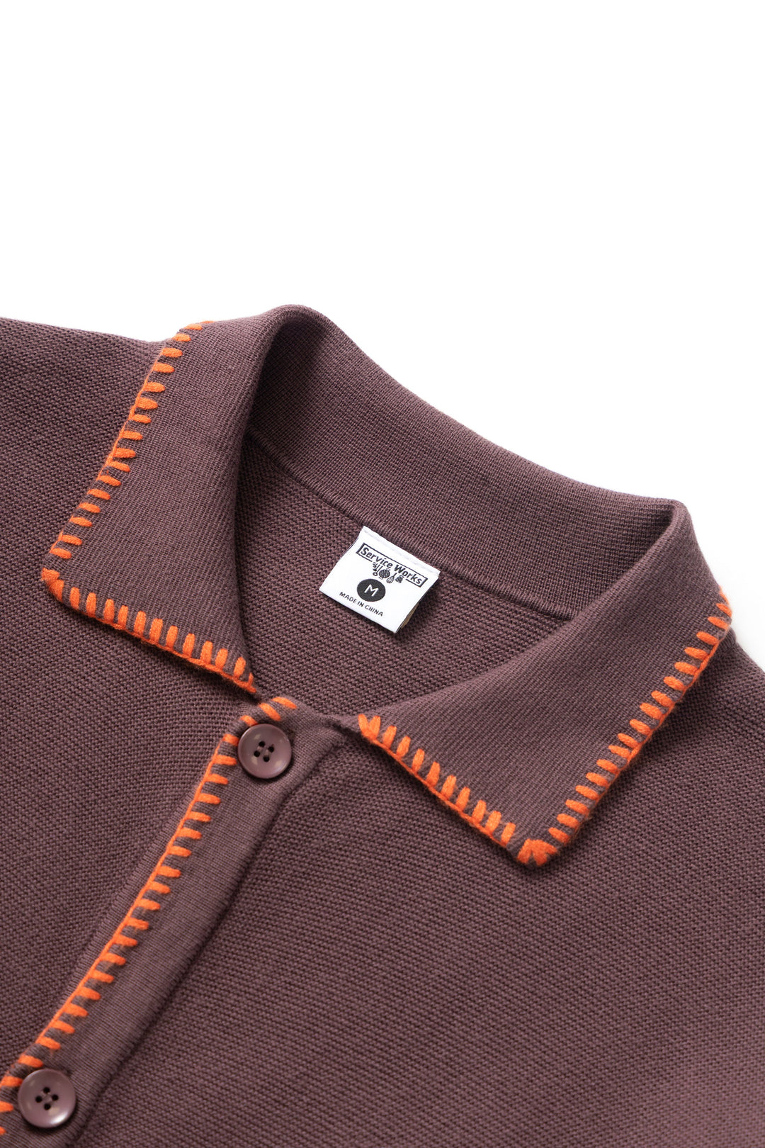 Service Works - Blanket Stitch Cardigan - Brown