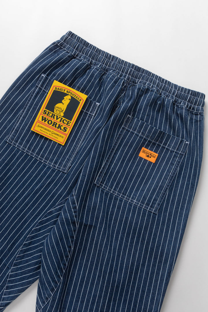 Service Works - Pinstripe Denim Chef Pants - Indigo