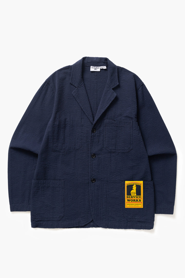 Service Works - Seersucker Server Suit Jacket - Dark Navy