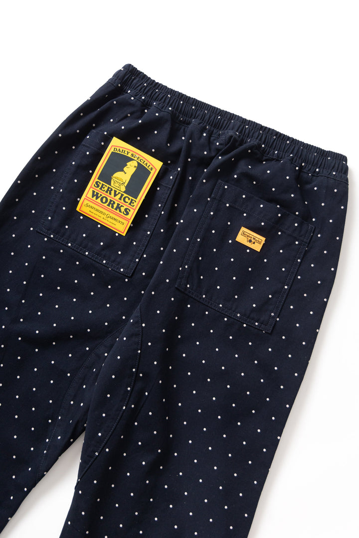 Service Works - Polka Dot Chef Pants - Navy