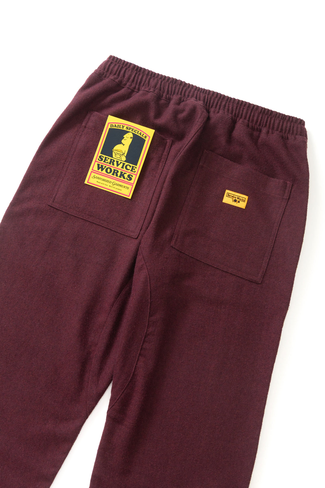 Service Works - Flannel Chef Pants - Burgundy