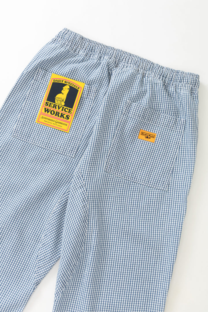 Service Works -  House Gingham Chef Pants - Blue