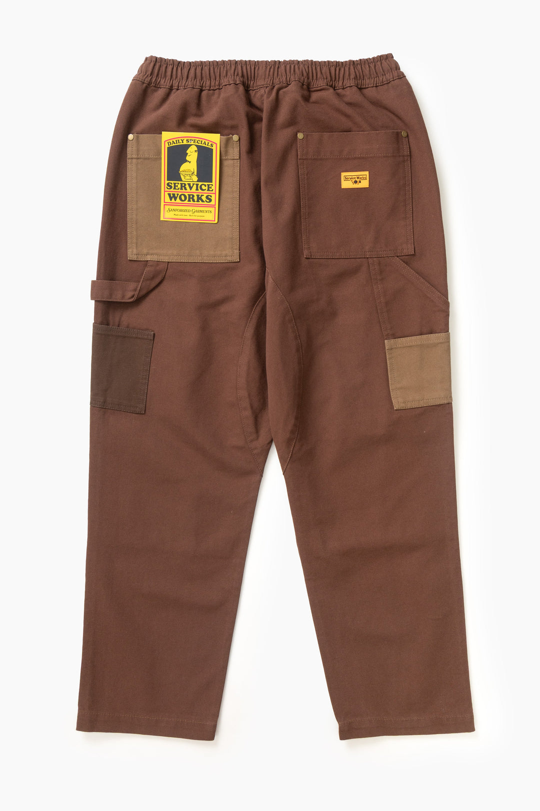 Service Works -  Patchwork Utility Chef Pants - Brown