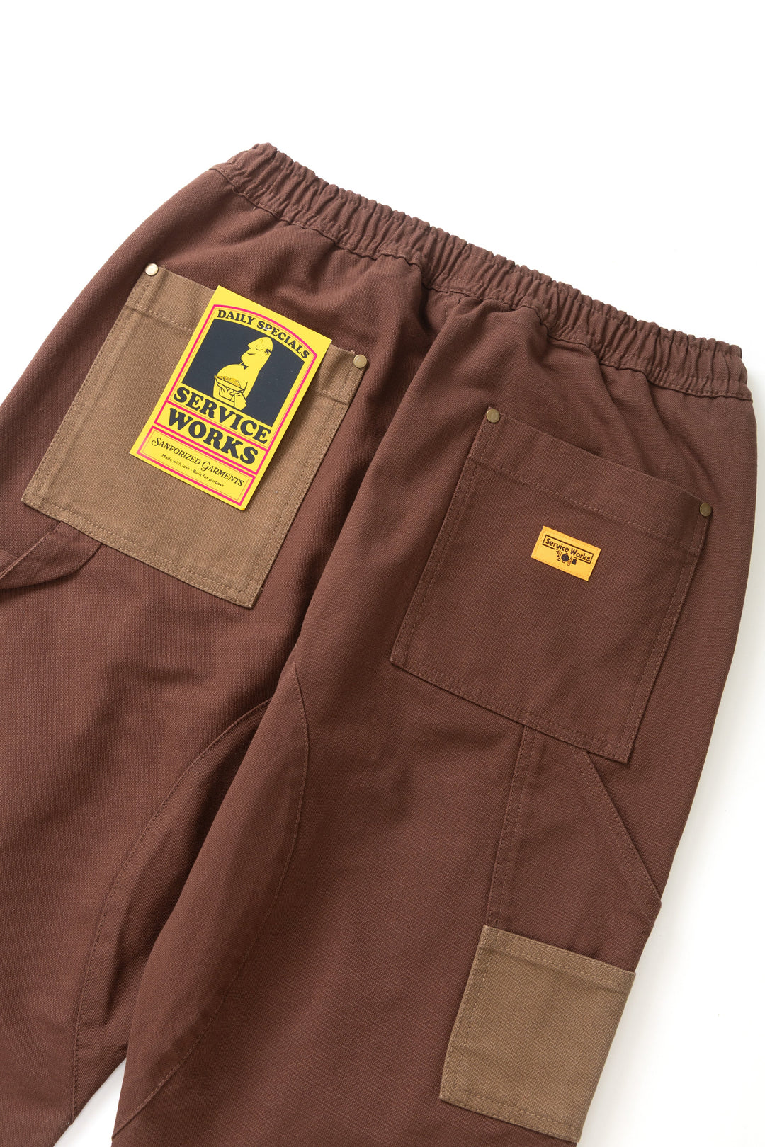 Service Works -  Patchwork Utility Chef Pants - Brown