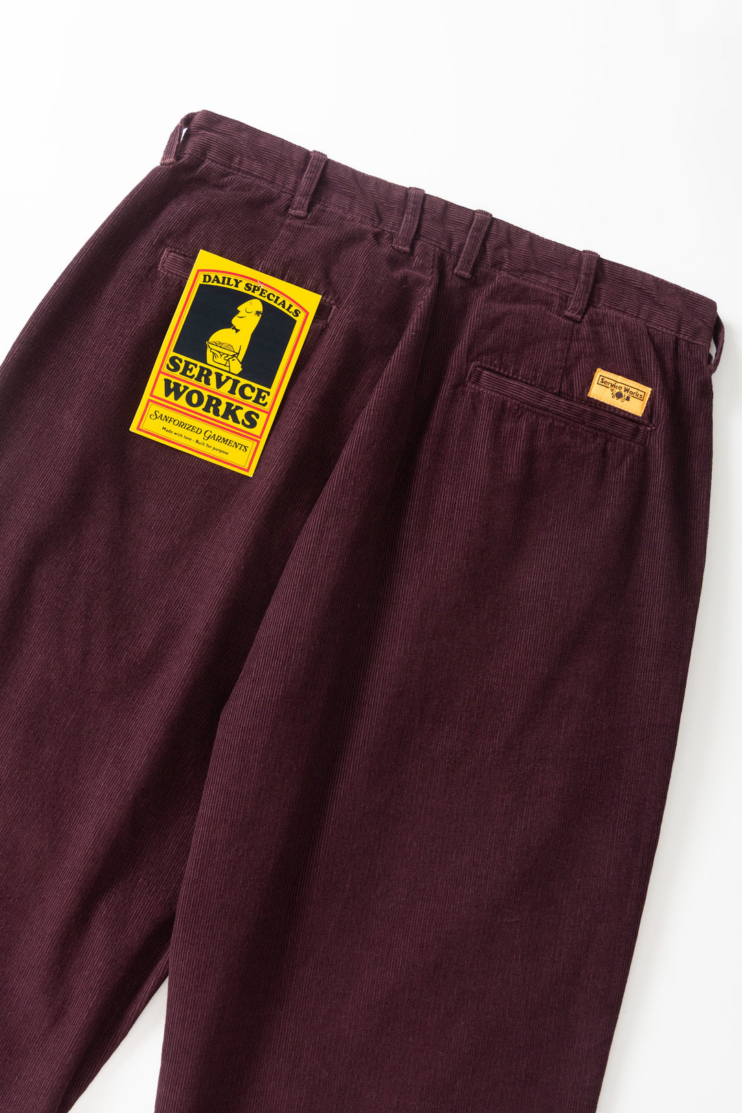 Service Works -  Fine Cord Part Timer Pants - Burgundy