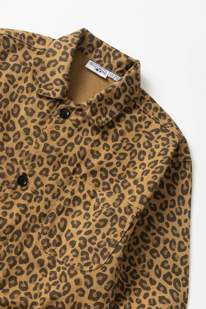 Service Works -  Patterned Easy Chef Shirt - Brown Leopard