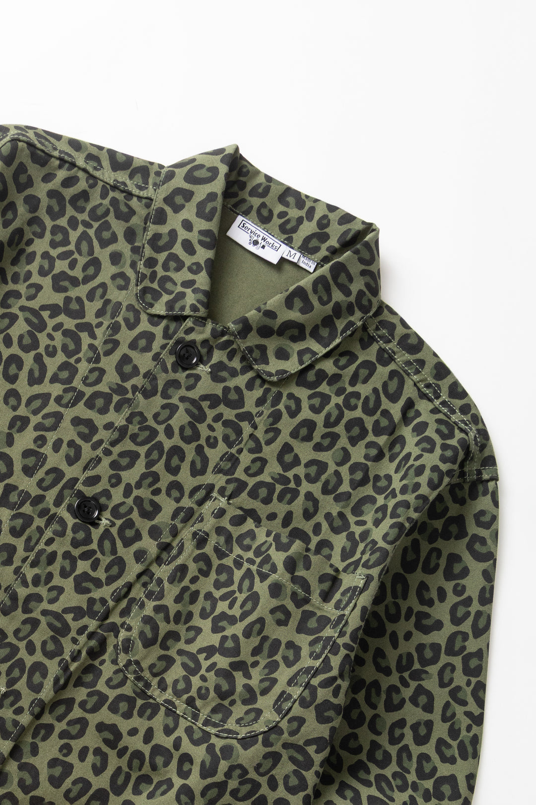 Service Works -  Patterned Easy Chef Shirt - Green Leopard