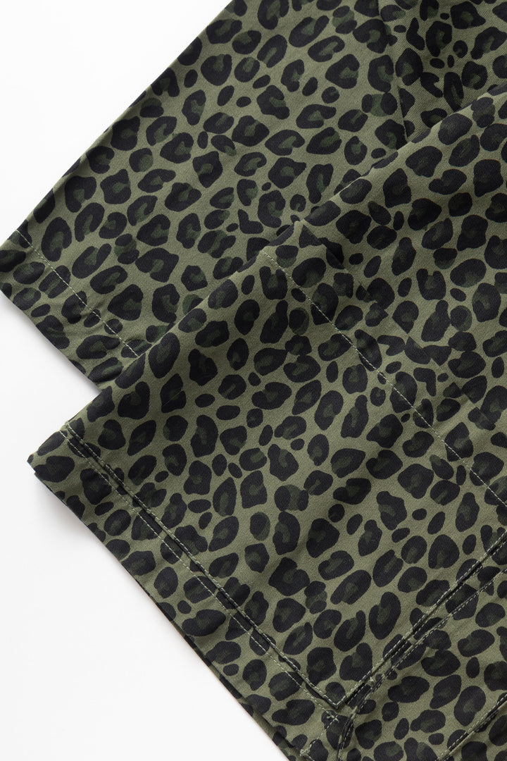 Service Works -  Patterned Easy Chef Shirt - Green Leopard