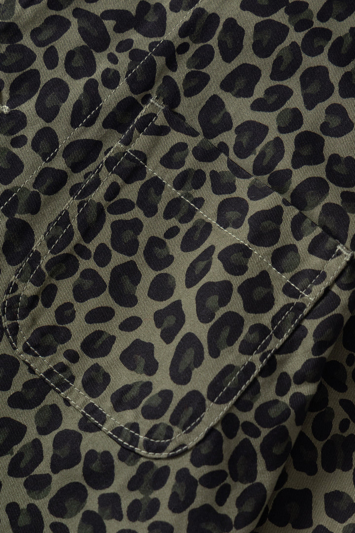 Service Works -  Patterned Easy Chef Shirt - Green Leopard