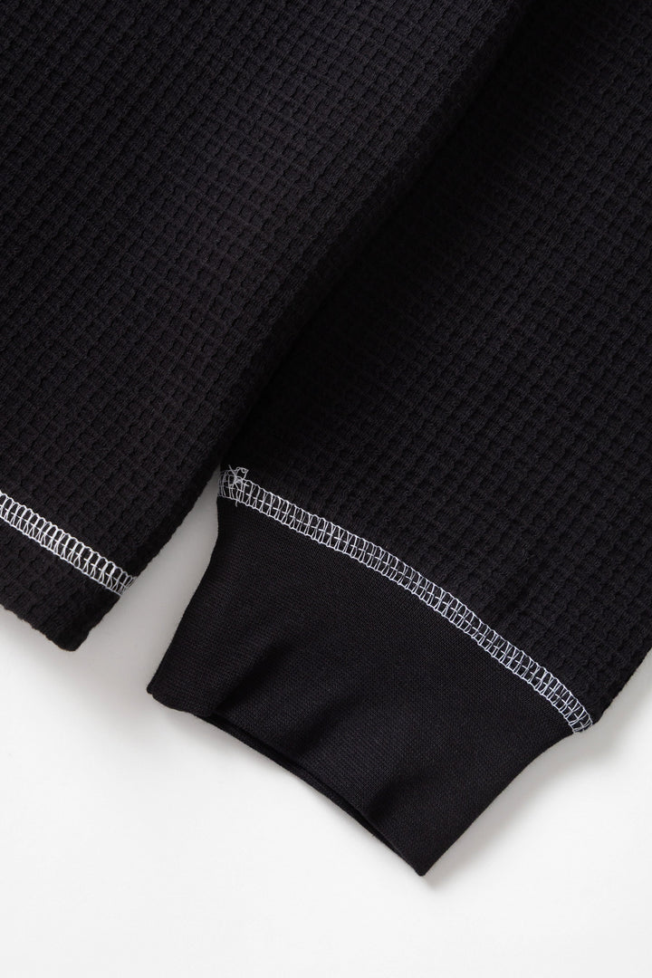 Service Works -  Waffle Contrast Thermal Long Sleeve Tee - Black/White