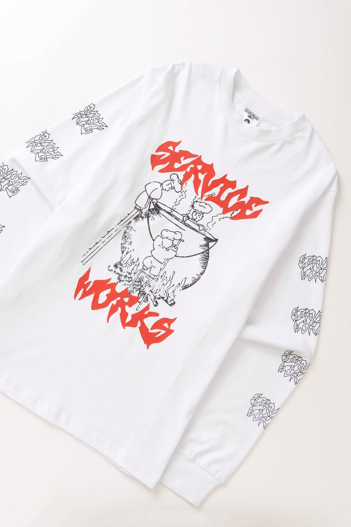 Service Works -  Boiling Point Long Sleeve Tee - White