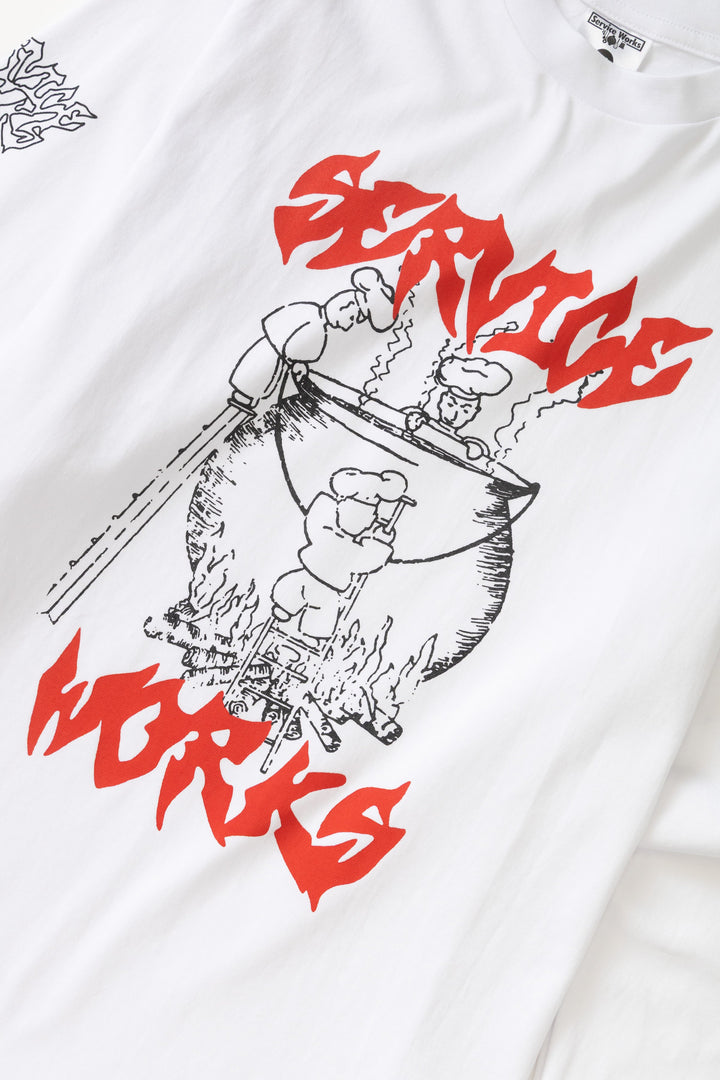 Service Works -  Boiling Point Long Sleeve Tee - White