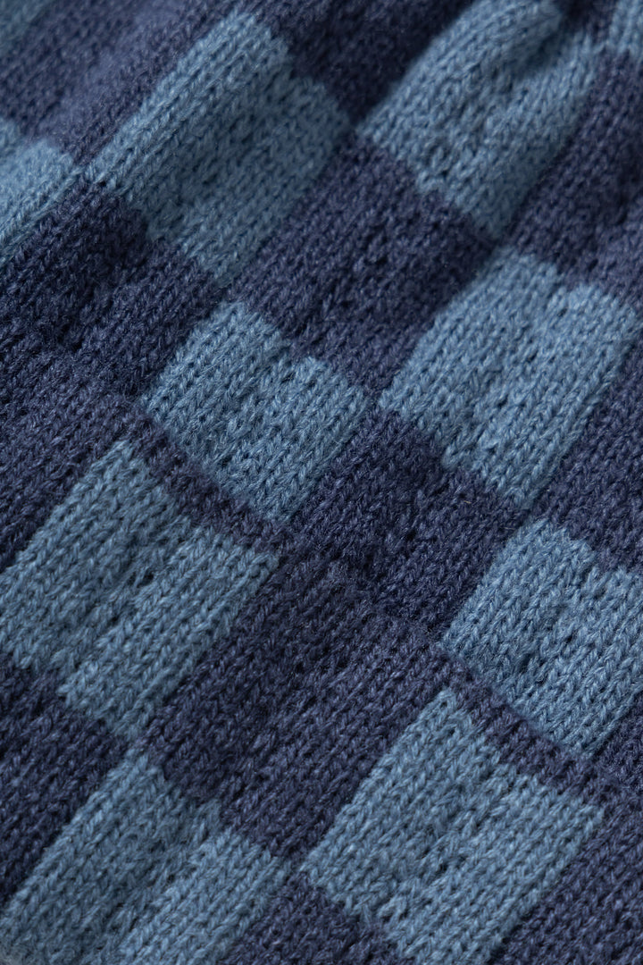 Service Works -  Chunky Check Beanie - Navy
