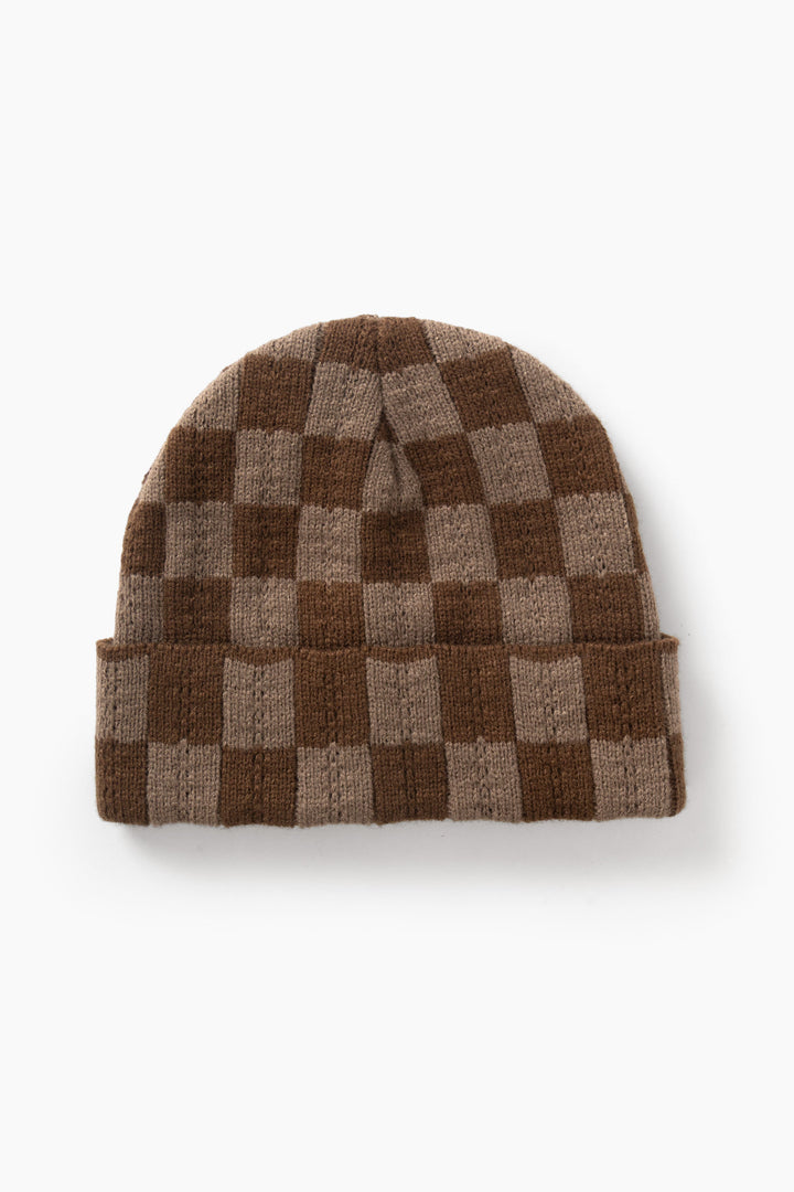 Service Works -  Chunky Check Beanie - Brown
