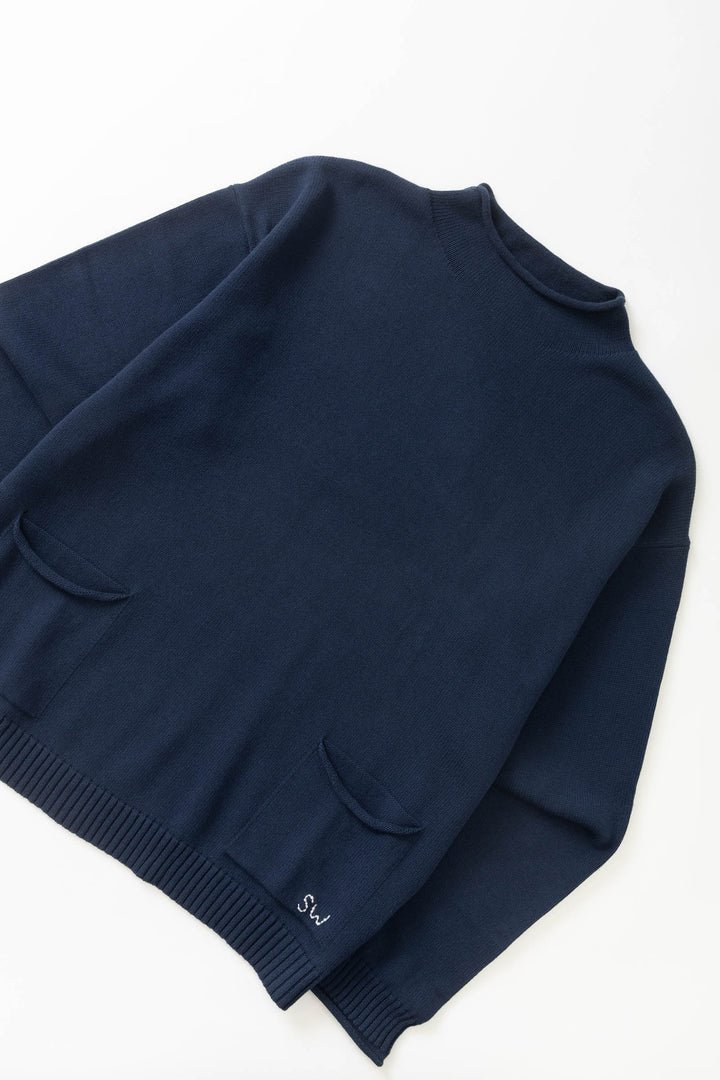 Service Works - Mock Smock Sweater - Navy